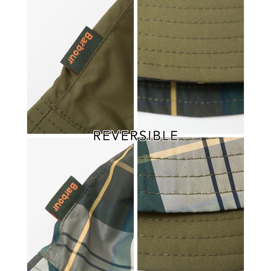 Barbour（バブアー） リバーシブル バケットハット チェック UV対策