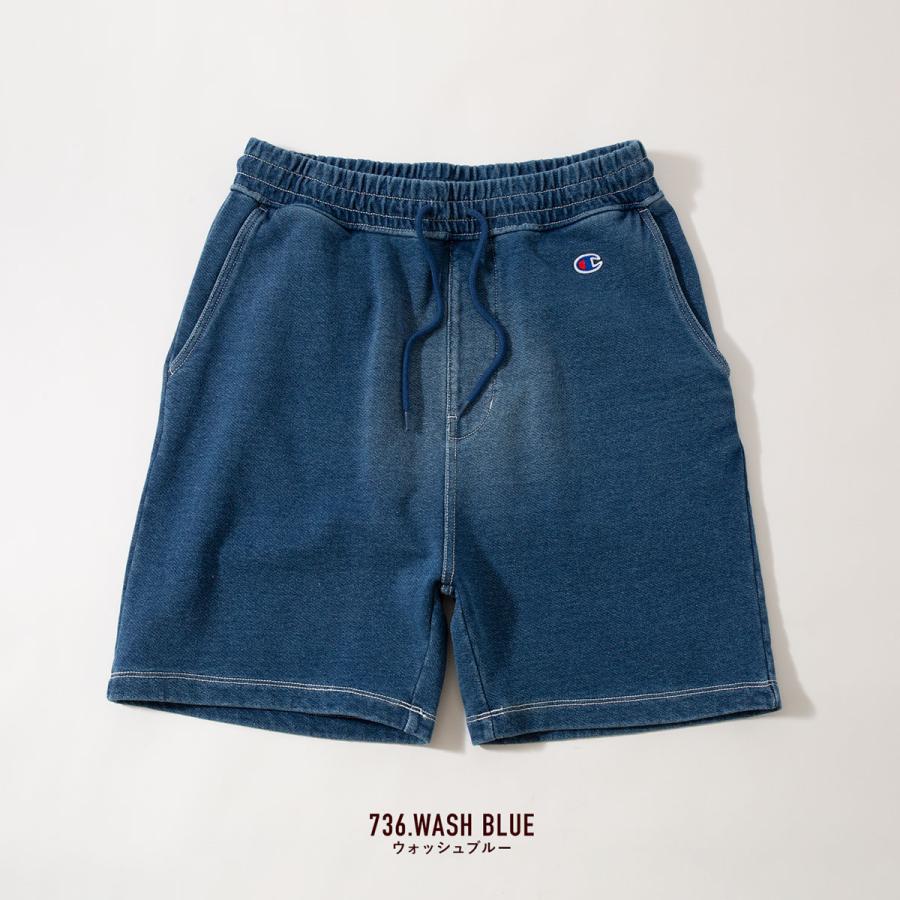 Champion（チャンピオン） インディゴ染め スウェット ショーツ C3