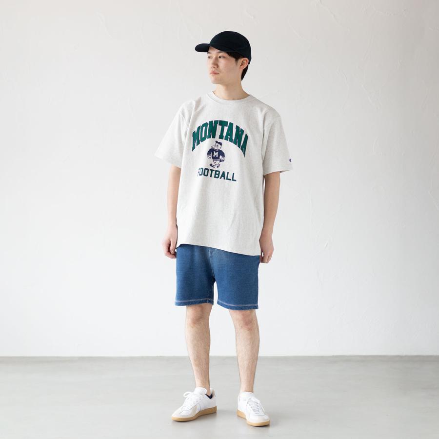 DOUBLE インディゴ ショートパンツ Mサイズ Champion（チャンピオン） インディゴ染め スウェット ショーツ C3