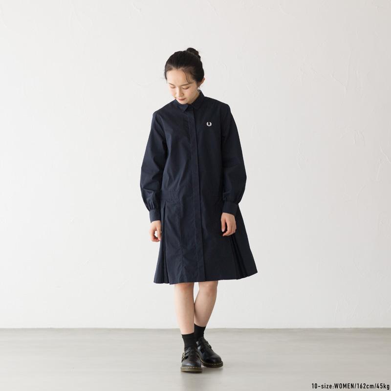 FRED PERRY（フレッドペリー） プリーツ シャツ ドレス D4163