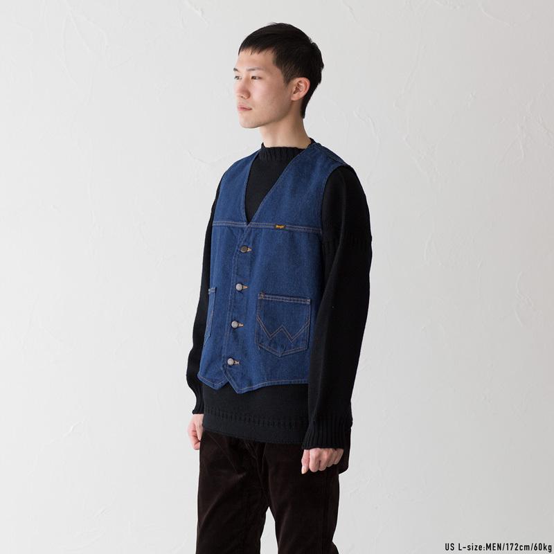 Wrangler（ラングラー） デニムベスト 74130PW メンズ カウボーイ ジレ 