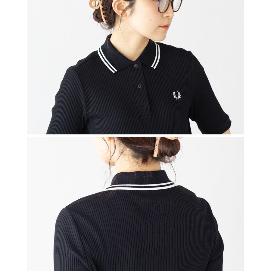 FRED PERRY シャツワンピース ポロシャツ FRED PERRY（フレッドペリー） リブ ポロシャツ ドレス D2176