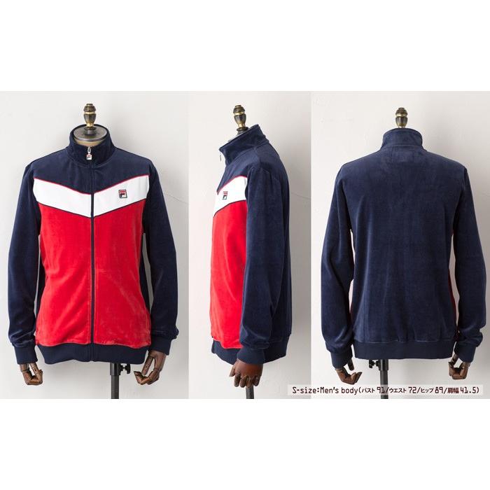 フィラ シェブロン ベロアジャケット  FILA CHEVRON VELOUR JACKET US企画 ジャージ｜cocochiya｜05