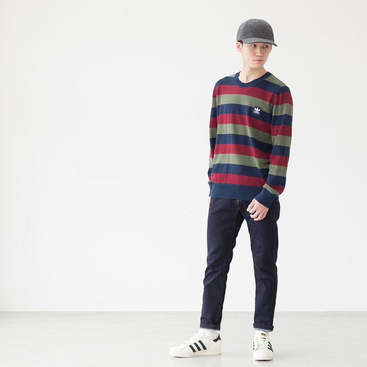 20%OFF】アディダス オリジナルス ボーダー ニット セーター