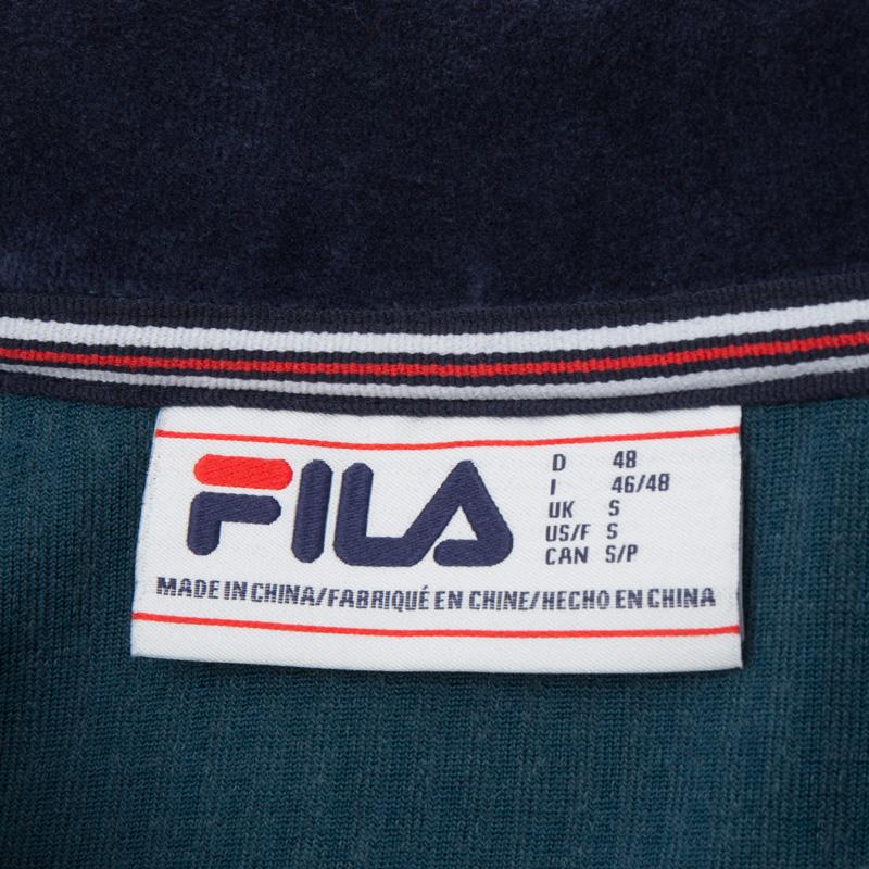1980s FILA ベロアトラックスーツ（上下）　 ホワイト/ダークネイビー アメリカ限定 FILA フィラ Velour ベロア 上下 セットアップ 紺