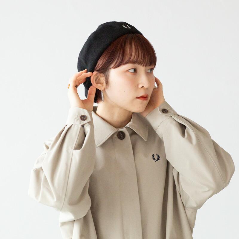 FRED PERRY フレッドペリー ウール ベレー帽 ブラック HW7646 FRED PERRY フレッドペリー ウール ベレー帽 ブラック HW7646