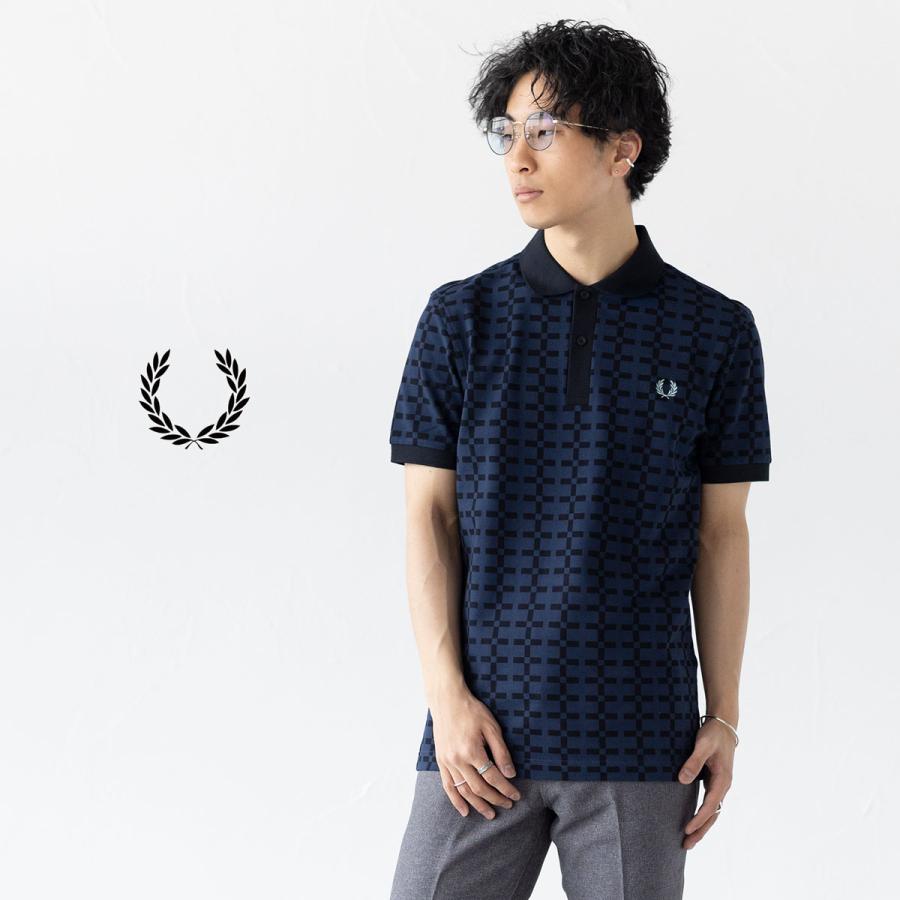 FRED PERRY（フレッドペリー） ジャガード プリント ポロシャツ M9835 