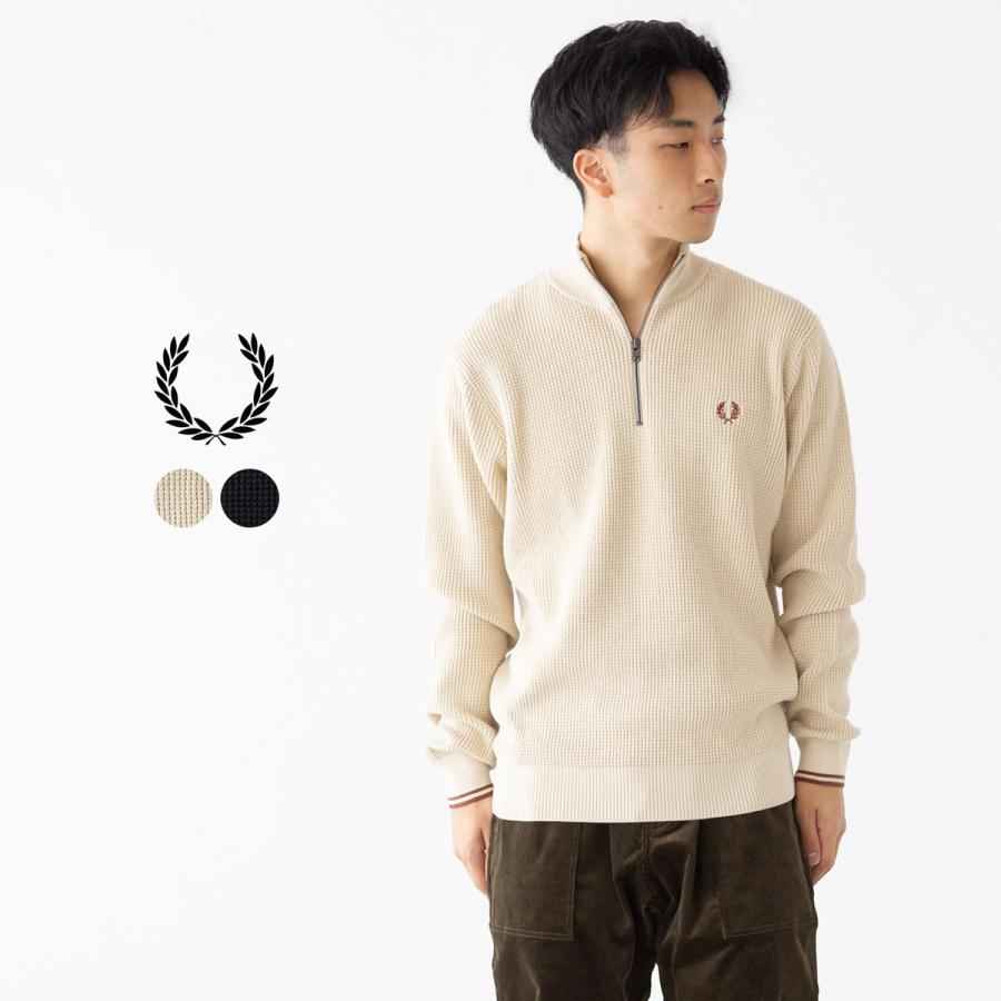 FRED PERRY フレッドペリー ワッフル ステッチ ハーフジップ FRED PERRY フレッドペリー ワッフル ステッチ ハーフジップ