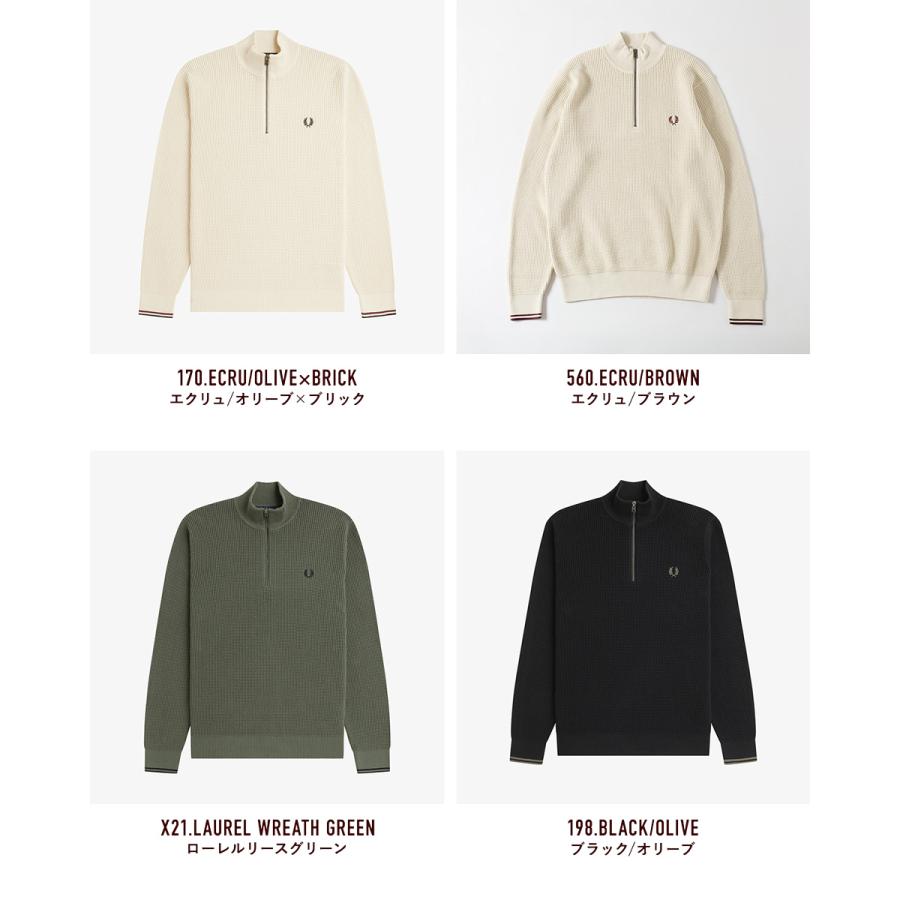 FRED PERRY（フレッドペリー） ワッフル ステッチ ハーフジップ