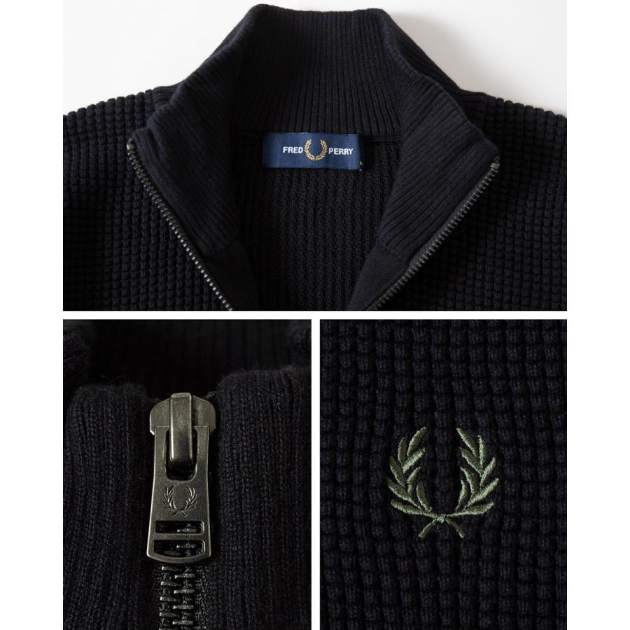 FRED PERRY（フレッドペリー） ワッフル ステッチ ハーフジップ
