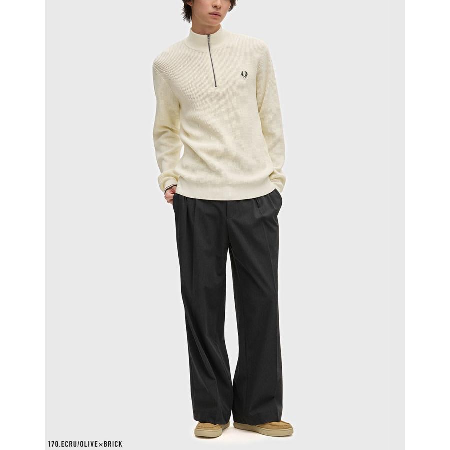FRED PERRY（フレッドペリー） ワッフル ステッチ ハーフジップ