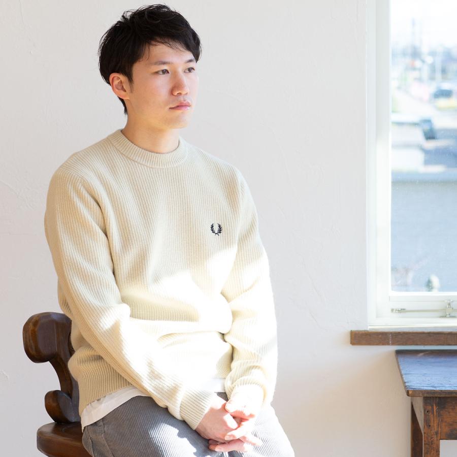 FRED PERRY フレッドペリー リブ編み セーター テクスチャード FRED PERRY フレッドペリー リブ編み セーター テクスチャード