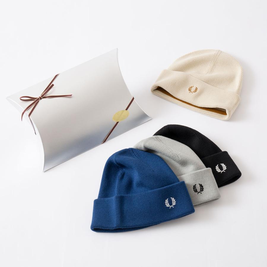 FRED PERRY フレッドペリー ニット帽 メリノ ウール ビーニー FRED PERRY フレッドペリー ニット帽 メリノ ウール ビーニー
