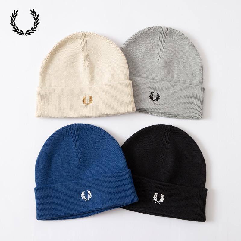 FRED PERRY フレッドペリー ニット帽 メリノ ウール ビーニー FRED PERRY フレッドペリー ニット帽 メリノ ウール ビーニー