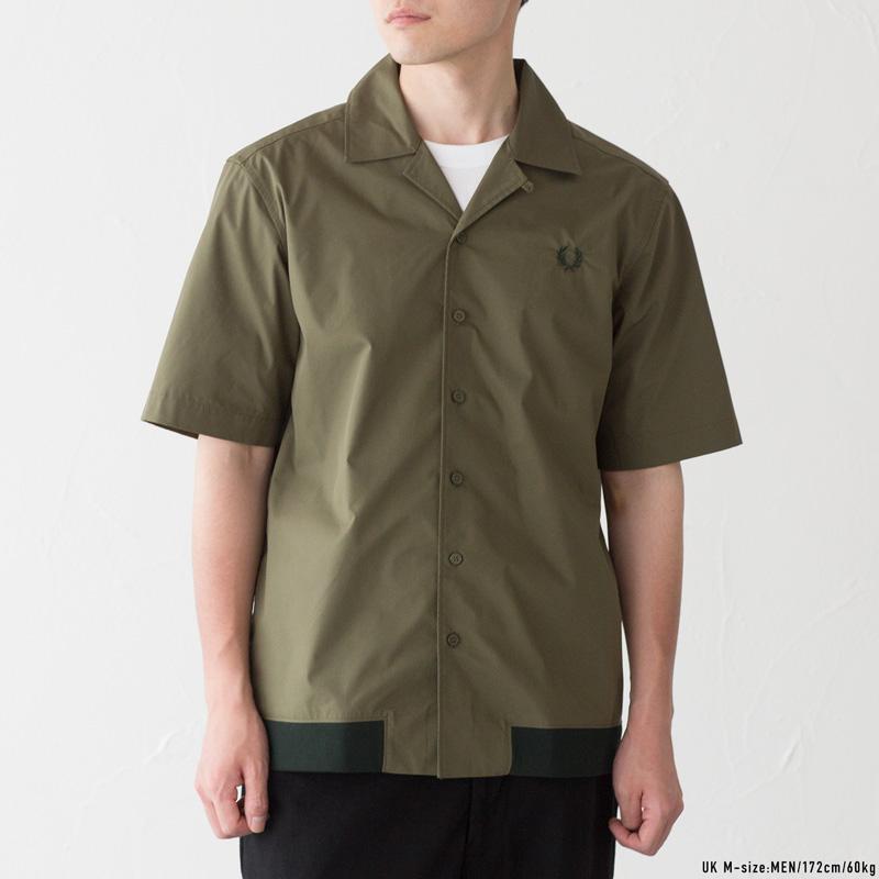 FRED PERRY フレッドペリー リブド ヘム リビアカラー シャツ FRED PERRY フレッドペリー リブド ヘム リビアカラー シャツ