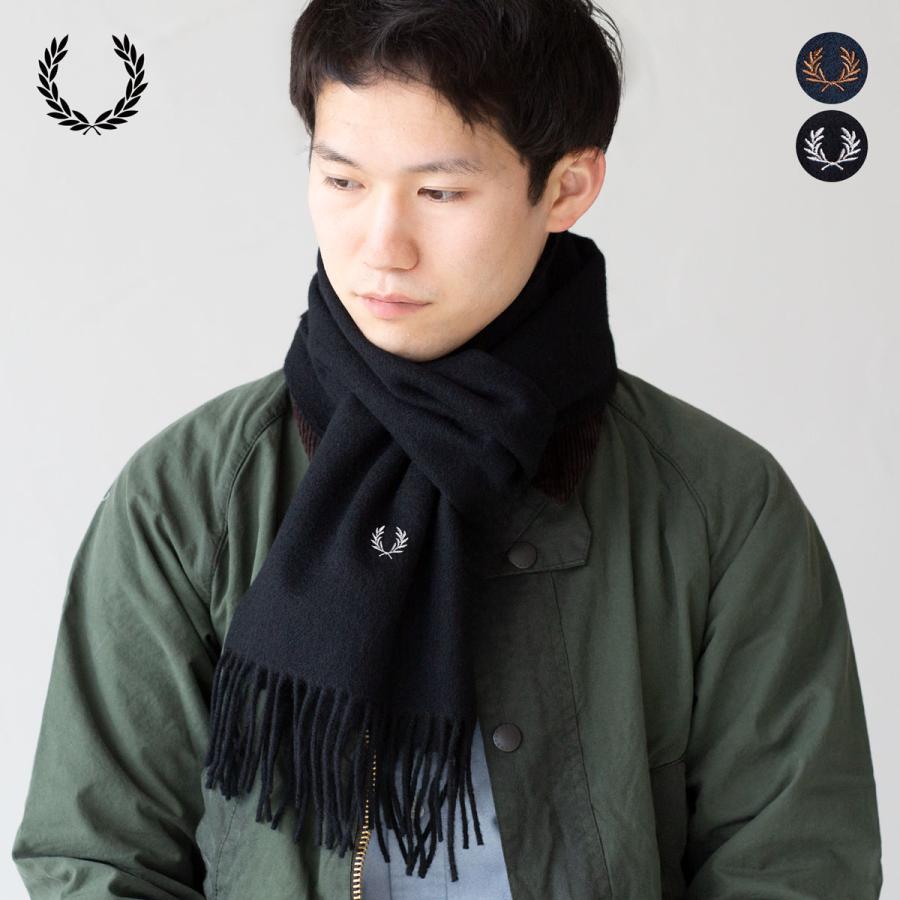 FRED PERRY フレッドペリー マフラー ラムウール スカーフ C4126 FRED PERRY フレッドペリー マフラー ラムウール スカーフ C4126