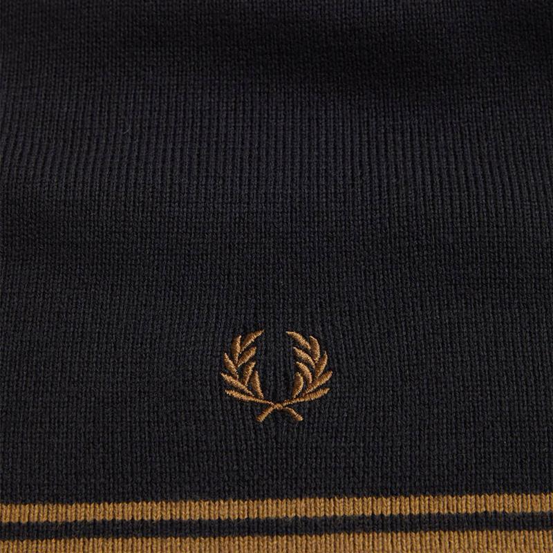 FRED PERRY ボーダー マフラー ニット フレッドペリー ロゴ 刺繍 FRED PERRY（フレッドペリー） マフラー ツイン ティップド メリノ
