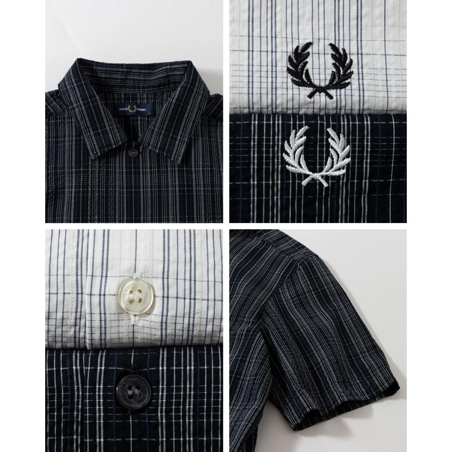 FRED PERRY（フレッドペリー） シアサッカー チェック シャツ FRED