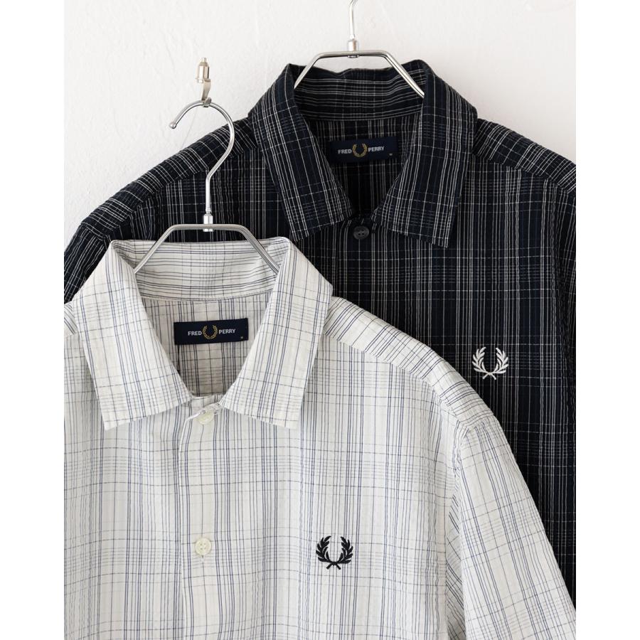 FRED PERRY（フレッドペリー） シアサッカー チェック シャツ FRED