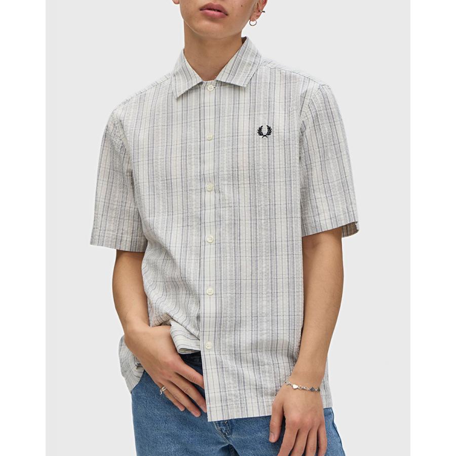 ヨ*シ様 FRED PERRY チェック柄 半袖シャツ M FRED PERRY（フレッドペリー） シアサッカー チェック シャツ FRED
