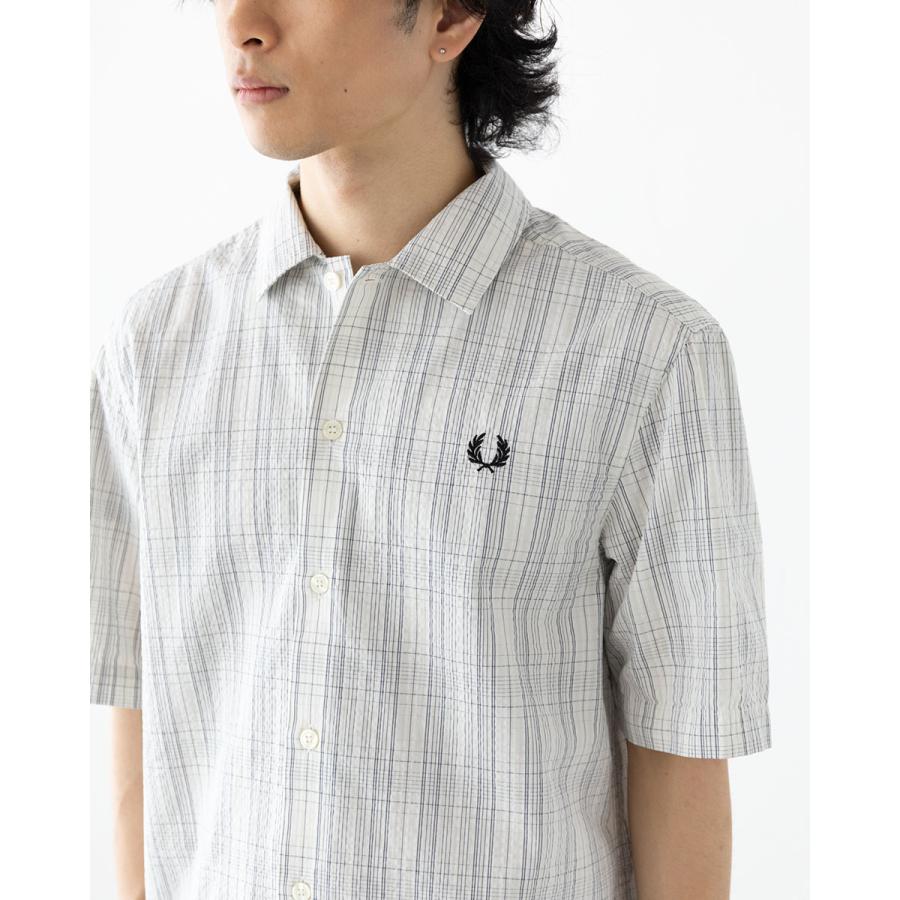 FRED PERRY（フレッドペリー） シアサッカー チェック シャツ FRED