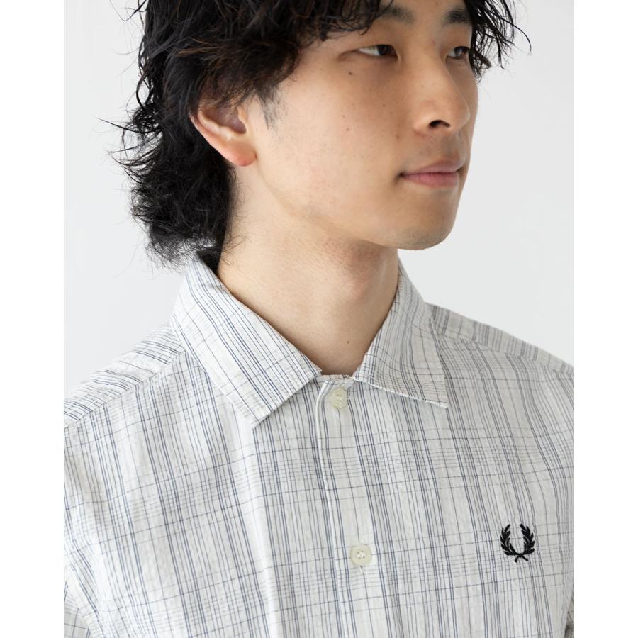 FRED PERRY（フレッドペリー） シアサッカー チェック シャツ FRED