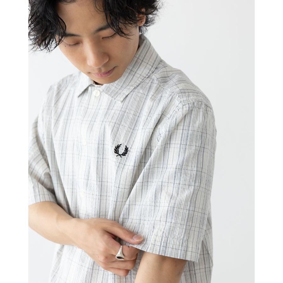 FRED PERRY（フレッドペリー） シアサッカー チェック シャツ FRED