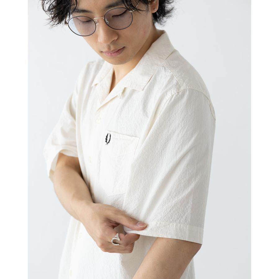 FRED PERRY（フレッドペリー） シアサッカー リビアカラー シャツ FRED