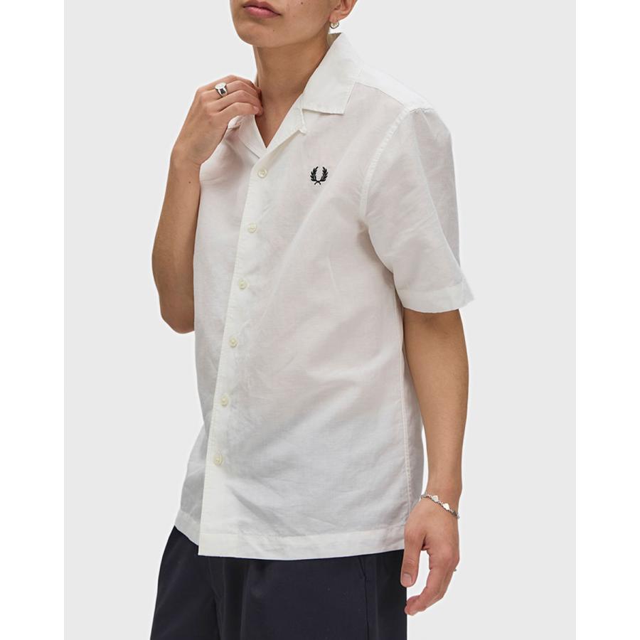 FRED PERRY（フレッドペリー） リネン ブレンド リビアカラー シャツ