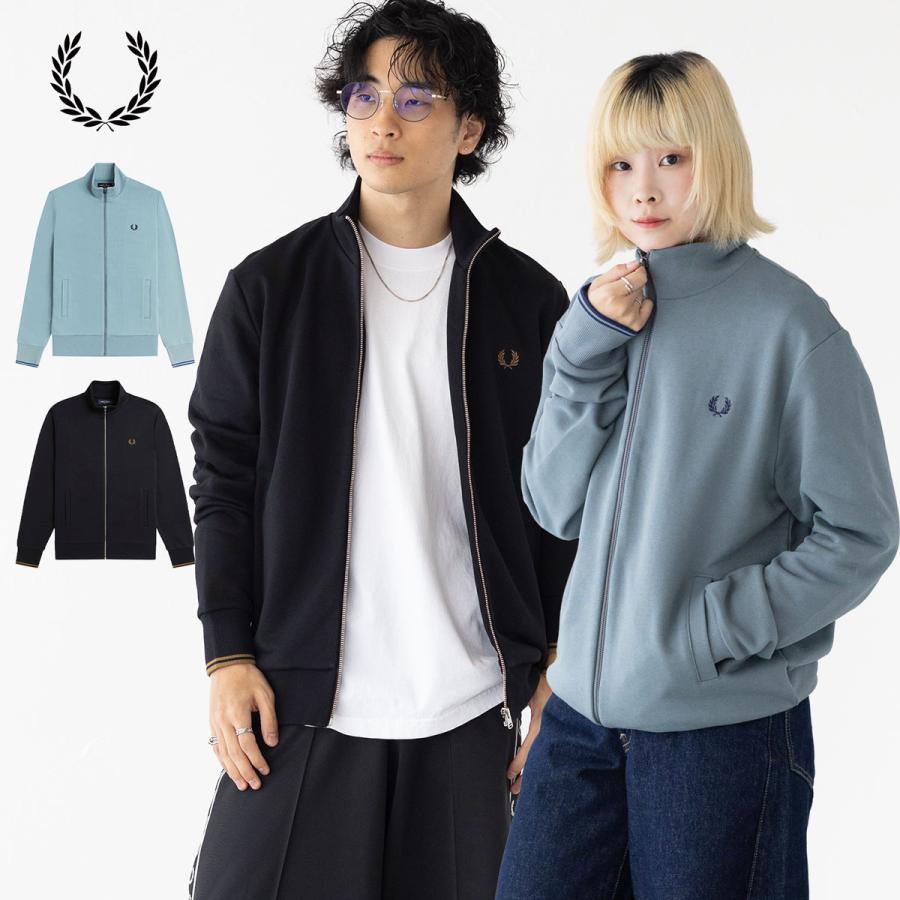 2025 秋冬新作！ FRED PERRY フレッドペリー スウェット メンズ ジップアップ J1300 / TRACK JACKET ブラック FRED PERRY（フレッドペリー） ジップスルー スウェットシャツ J1327