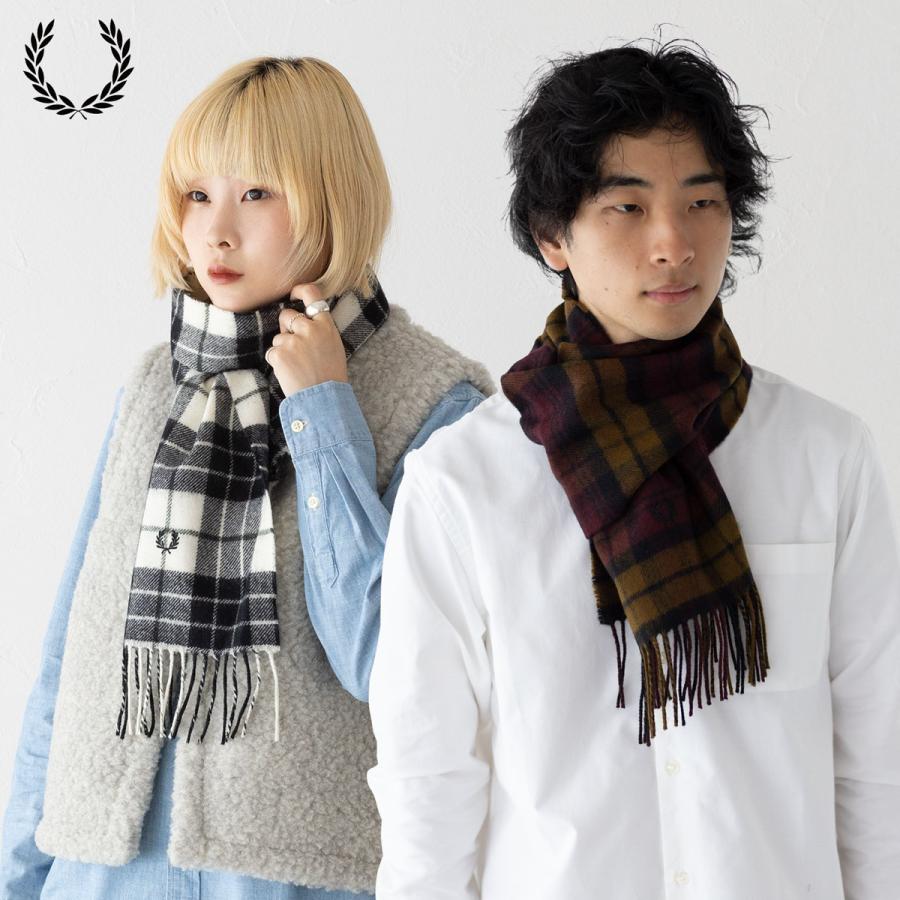 FRED PERRY フレッドペリー マフラー ラムウール タータン