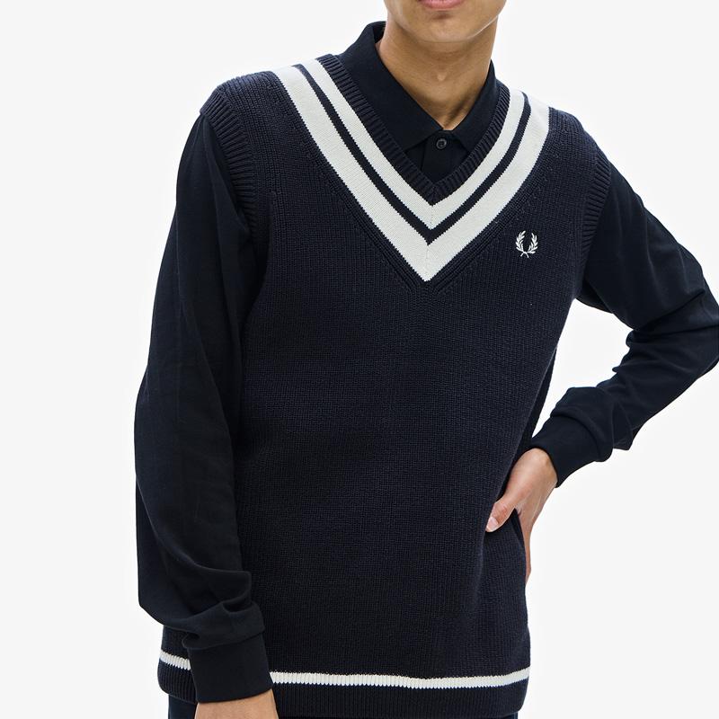 FRED PERRY フレッドペリー チルデン ベスト ストライプド V FRED PERRY フレッドペリー チルデン ベスト ストライプド V