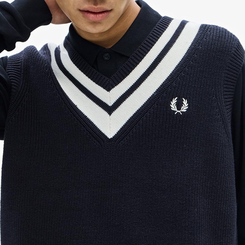 FRED PERRY フレッドペリー チルデン ベスト ストライプド V FRED PERRY フレッドペリー チルデン ベスト ストライプド V