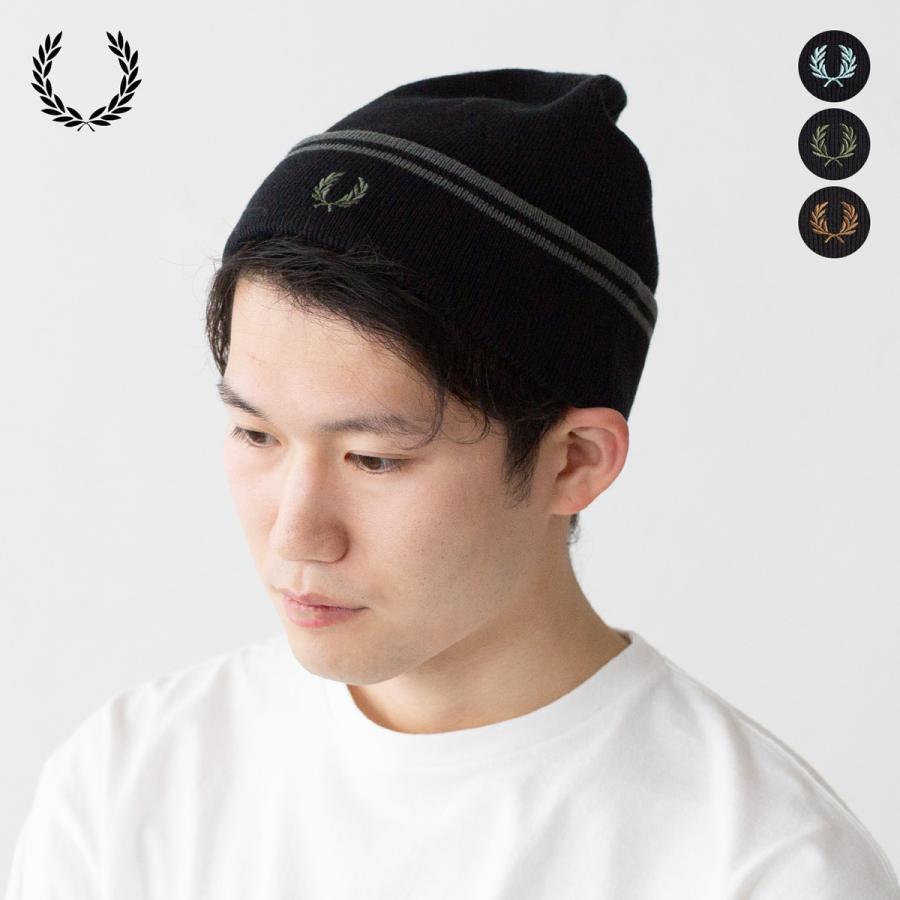 FRED PERRY フレッドペリー ニット帽 ツイン ティップド メリノ FRED PERRY フレッドペリー ニット帽 ツイン ティップド メリノ