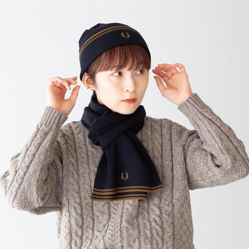 FRED PERRY フレッドペリー ニット帽 ツイン ティップド メリノ FRED PERRY フレッドペリー ニット帽 ツイン ティップド メリノ