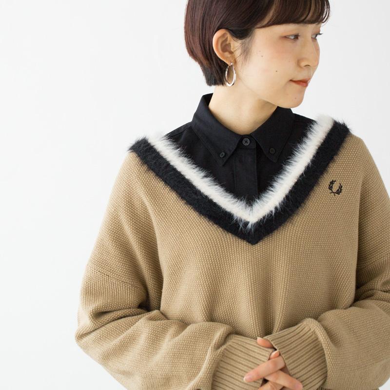 FRED PERRY（フレッドペリー） テクスチャード トリム Vネック