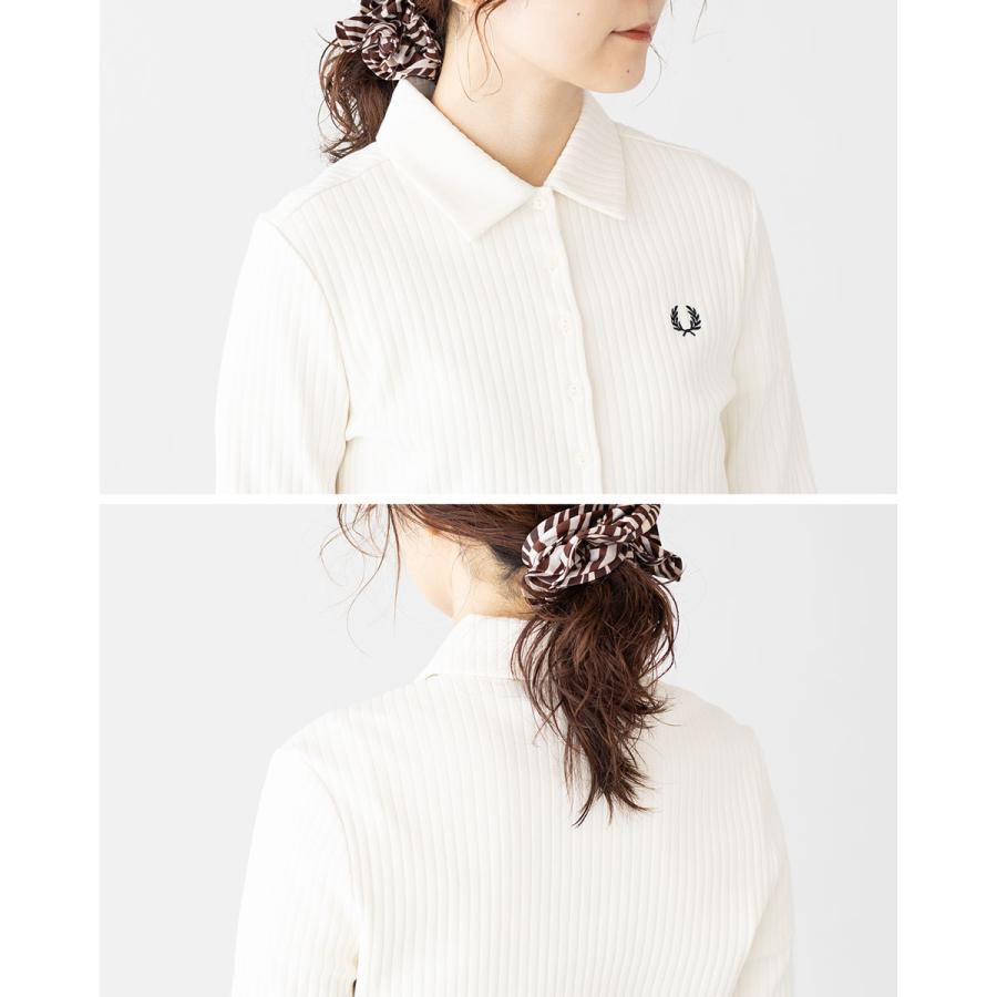 FRED PERRY（フレッドペリー） リブ ボタンスルー 長袖 ポロシャツ