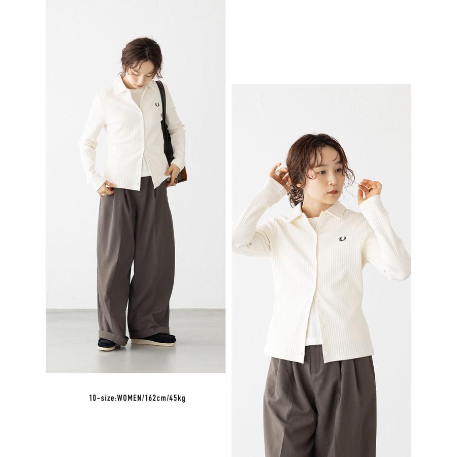 FRED PERRY（フレッドペリー） リブ ボタンスルー ポロシャツ FRED