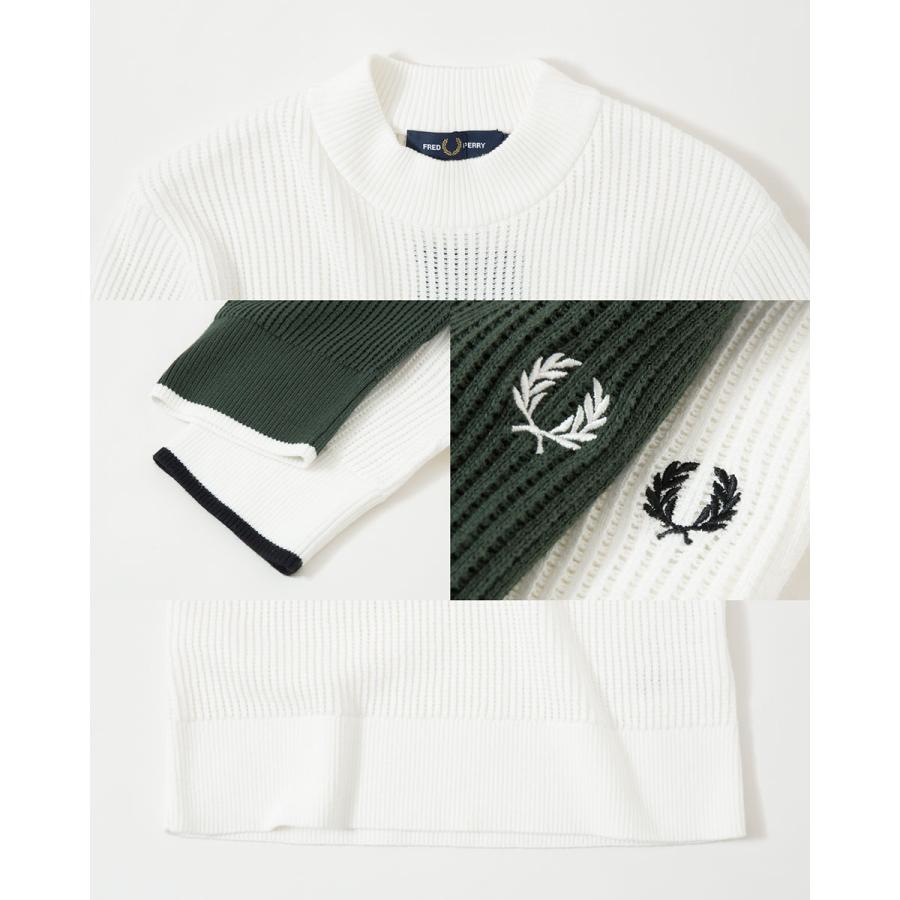 美品 フレッドペリー ポロニット サマーニット メッシュ 月桂樹 ロゴ 白 FRED PERRY（フレッドペリー） メッシュ ニット Tシャツ FRED PERRY
