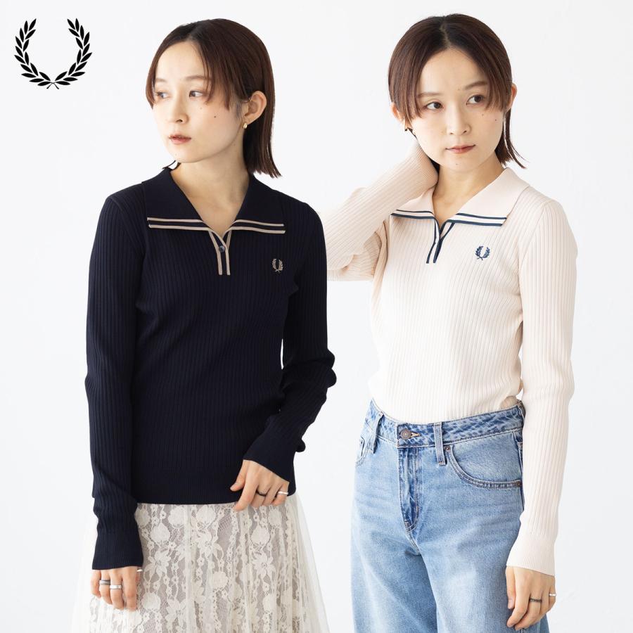 フレッドペリー FRED PERRY リブ ロングスリーブ ポロシャツ FRED PERRY（フレッドペリー） ロング スリーブ リブ ニット