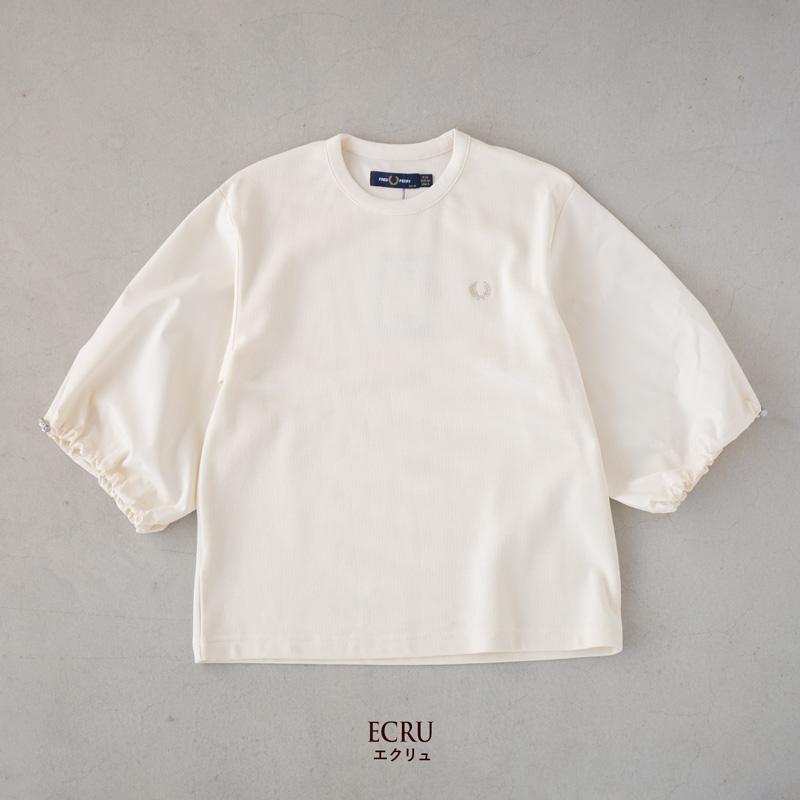 FRED PERRY（フレッドペリー） ギャザード スリーブ ピケ Tシャツ FRED