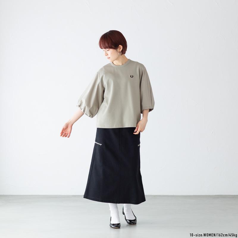 FRED PERRY（フレッドペリー） ギャザード スリーブ ピケ Tシャツ FRED