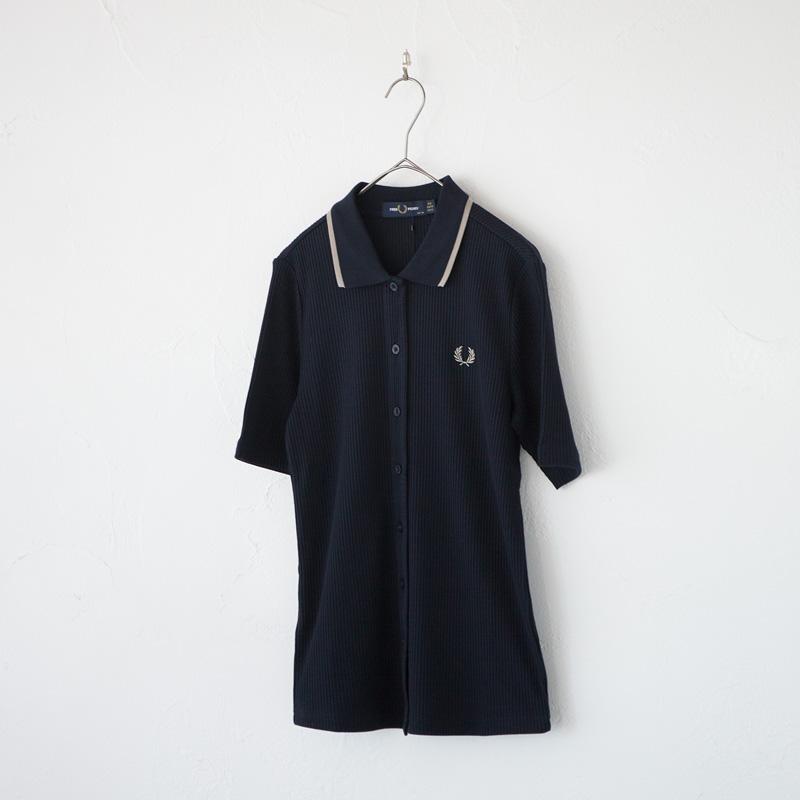 フレッドペリー　リブポロシャツ FRED PERRY/フレッドペリー] 別注 ワンポイントロゴ刺繍