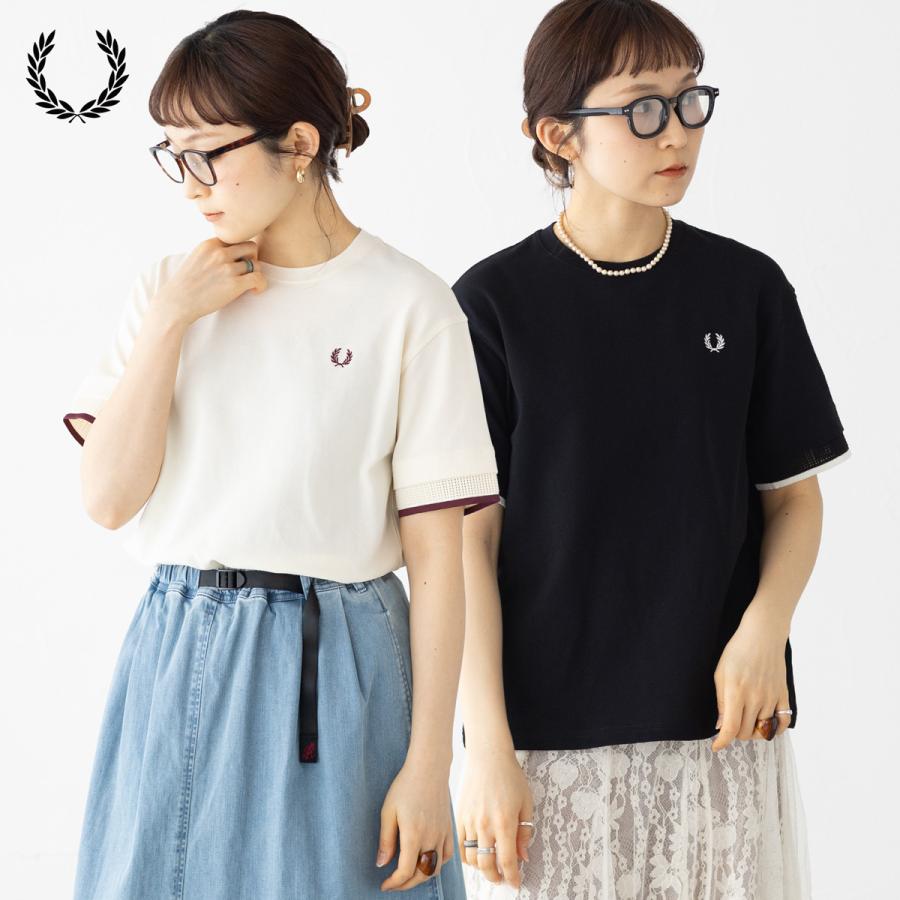 FRED PERRY（フレッドペリー） メッシュカフ ピケ Tシャツ FRED PERRY