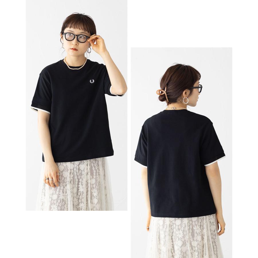 FRED PERRY（フレッドペリー） メッシュカフ ピケ Tシャツ FRED PERRY