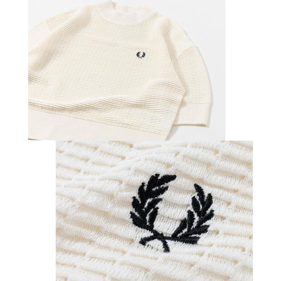 FRED PERRY（フレッドペリー） テクスチャード ハイネック 半袖 ニット