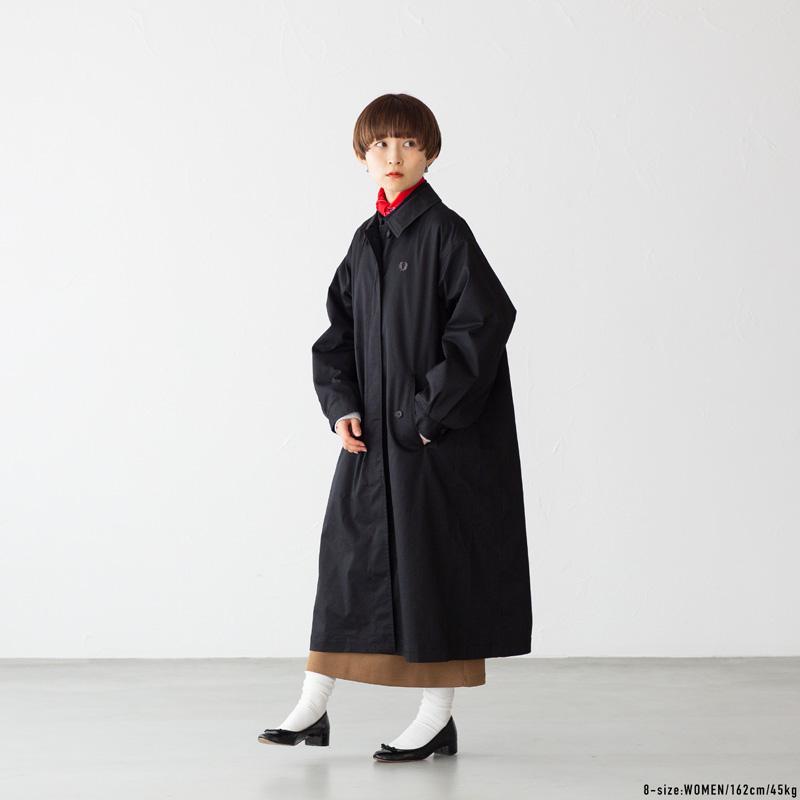 【人気】FRED PERRYフレッドペリーレディース刺繍チェックスプリングコート FRED PERRY フレッドペリー レディース オーバーコート F6361