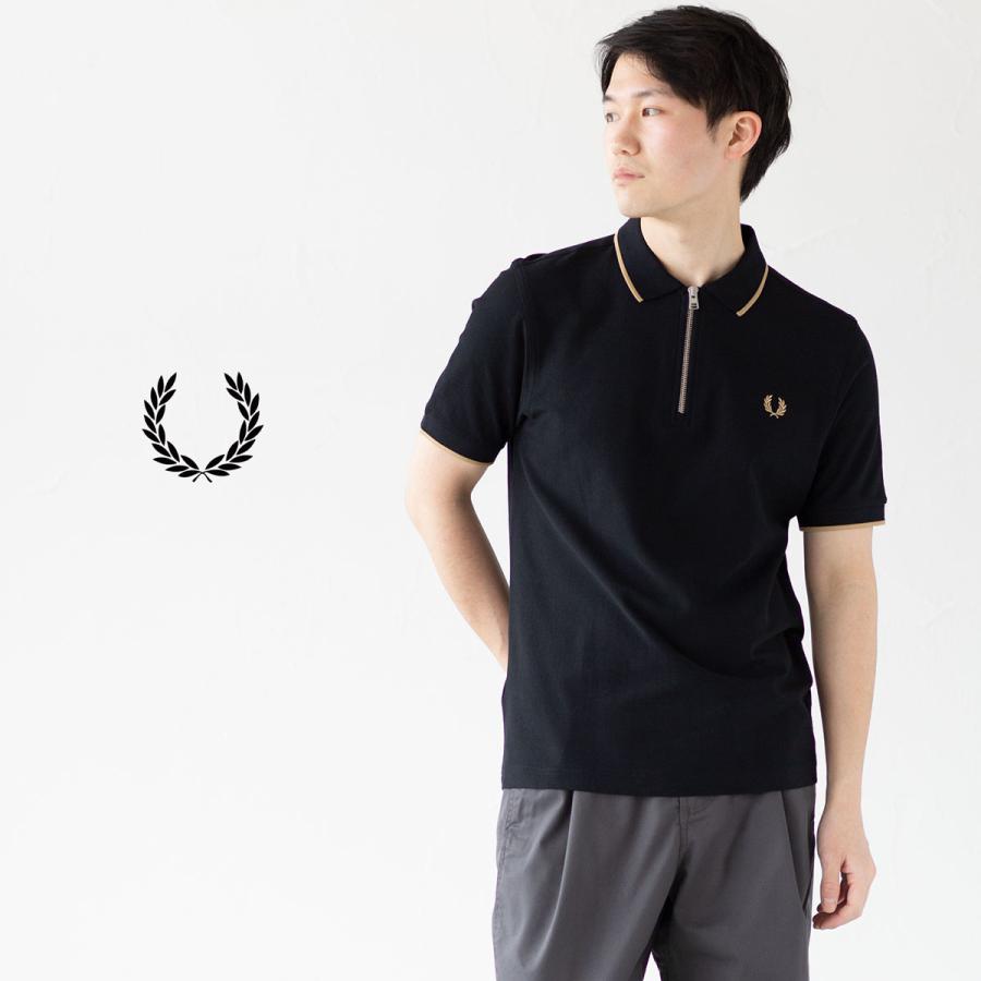 FRED PERRY フレッドペリー ポロシャツ クレープ ピケ ジップ FRED PERRY フレッドペリー ポロシャツ クレープ ピケ ジップ
