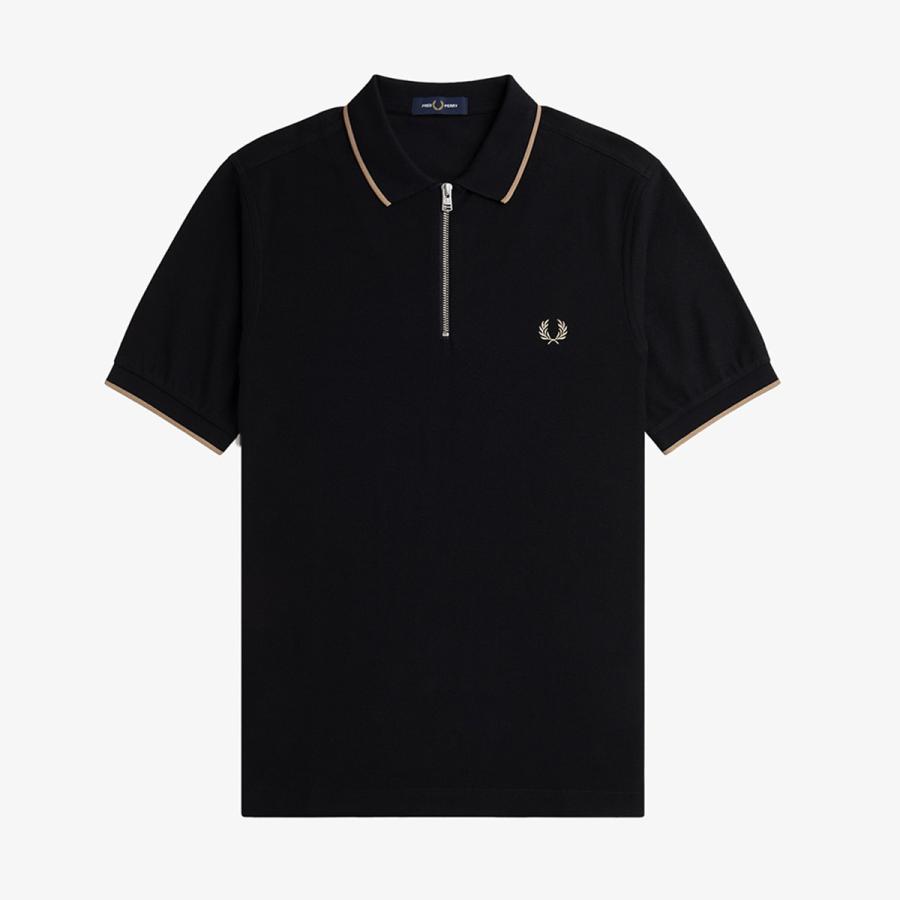 FRED PERRY フレッドペリー ポロシャツ クレープ ピケ ジップ FRED PERRY フレッドペリー ポロシャツ クレープ ピケ ジップ
