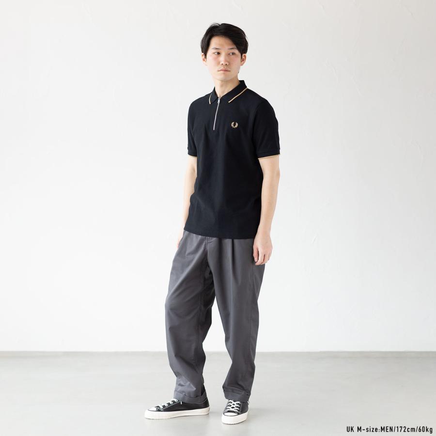 FRED PERRY フレッドペリー ポロシャツ クレープ ピケ ジップ FRED PERRY フレッドペリー ポロシャツ クレープ ピケ ジップ